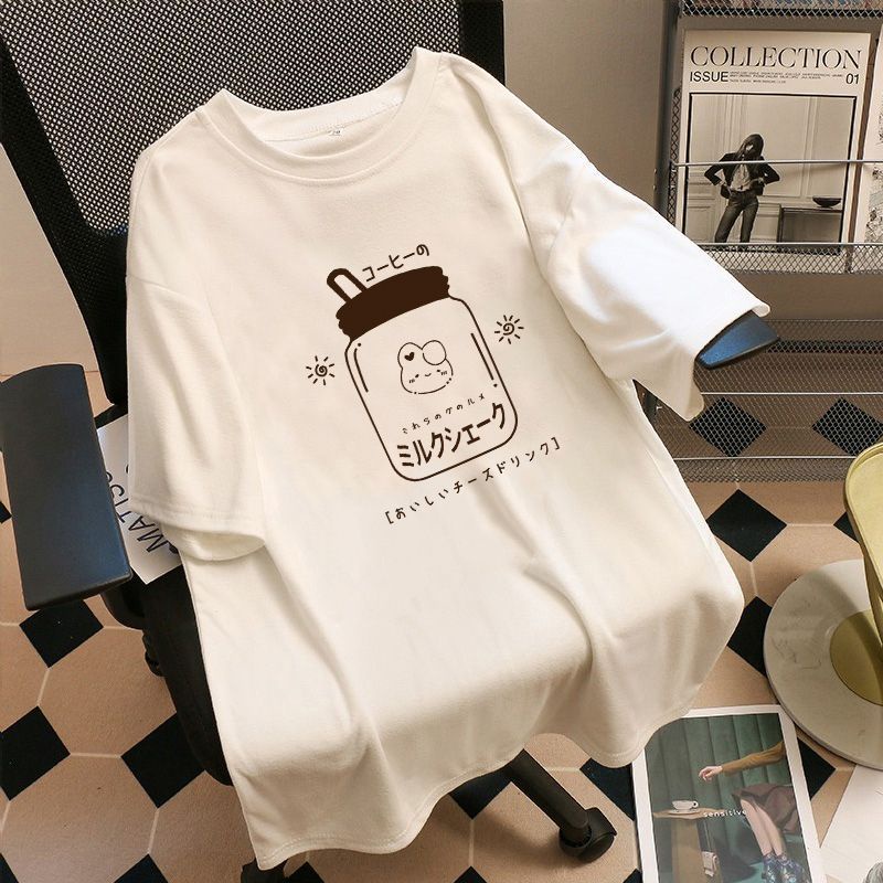 Áo Thun Tay Ngắn Dáng Rộng In Họa Tiết Thời Trang Mùa Hè Cho Nữ