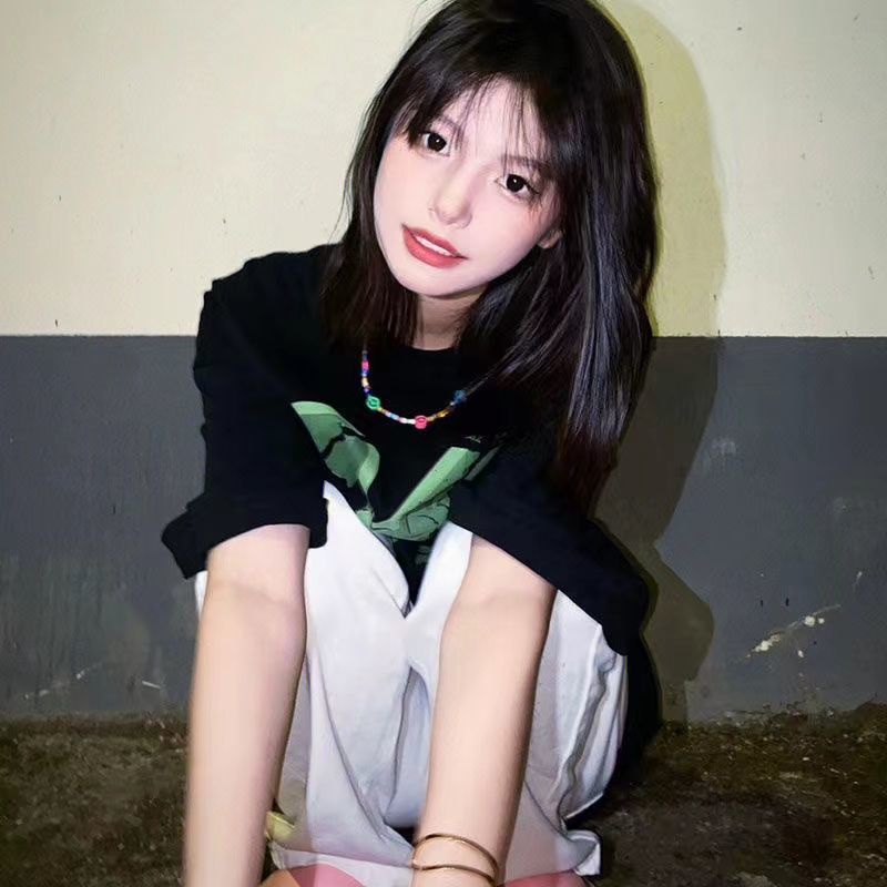 Áo Thun Nữ Ngắn Tay Dáng Rộng Phong Cách Hip Hop Mỹ Cá Tính