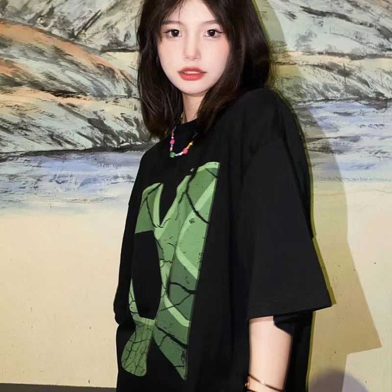 Áo Thun Nữ Ngắn Tay Dáng Rộng Phong Cách Hip Hop Mỹ Cá Tính