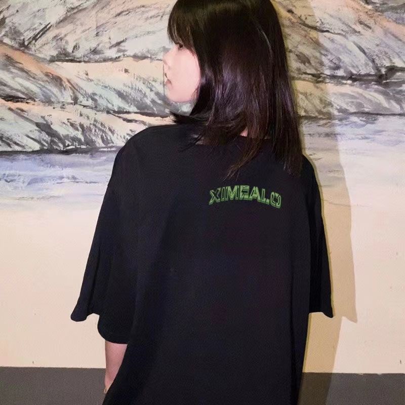 Áo Thun Nữ Ngắn Tay Dáng Rộng Phong Cách Hip Hop Mỹ Cá Tính