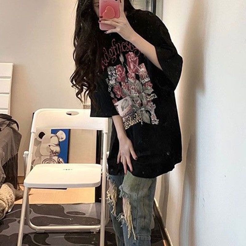 Áo Thun Tay Ngắn Dáng Rộng Cỡ Lớn Phong Cách Hàn Quốc Thời Trang Mùa Hè Mới Cho Nữ