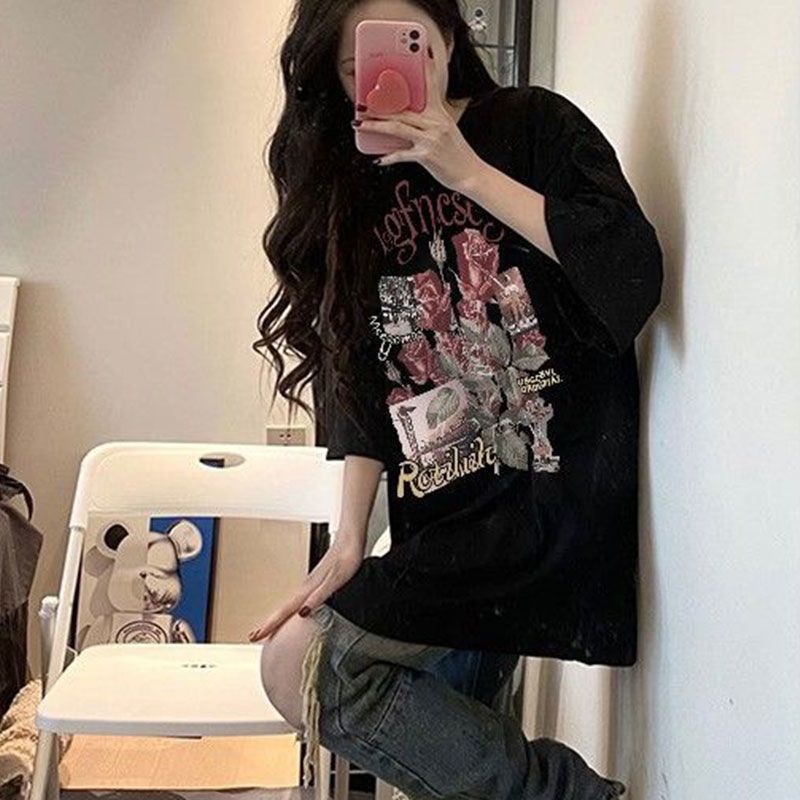 Áo Thun Tay Ngắn Dáng Rộng Cỡ Lớn Phong Cách Hàn Quốc Thời Trang Mùa Hè Mới Cho Nữ