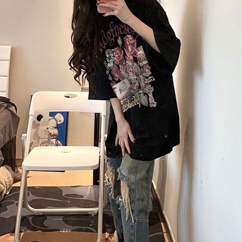 Áo Thun Tay Ngắn Dáng Rộng Cỡ Lớn Phong Cách Hàn Quốc Thời Trang Mùa Hè Mới Cho Nữ