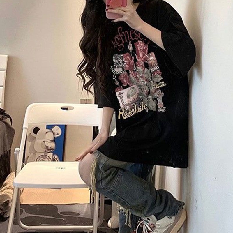 Áo Thun Tay Ngắn Dáng Rộng Cỡ Lớn Phong Cách Hàn Quốc Thời Trang Mùa Hè Mới Cho Nữ