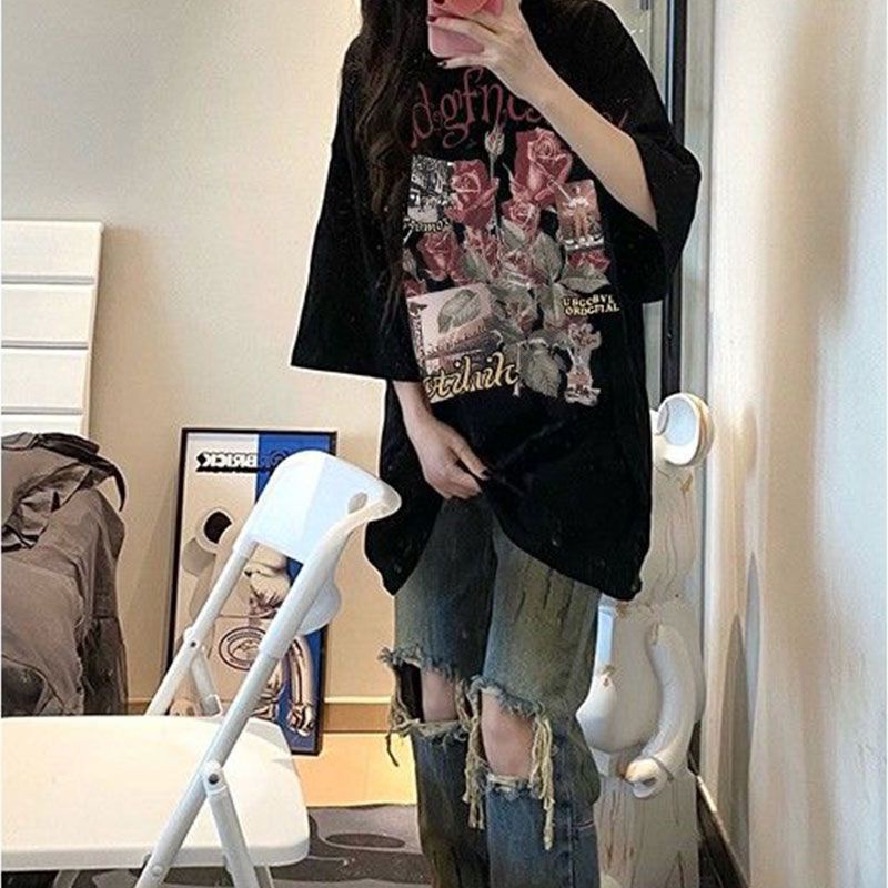 Áo Thun Tay Ngắn Dáng Rộng Cỡ Lớn Phong Cách Hàn Quốc Thời Trang Mùa Hè Mới Cho Nữ