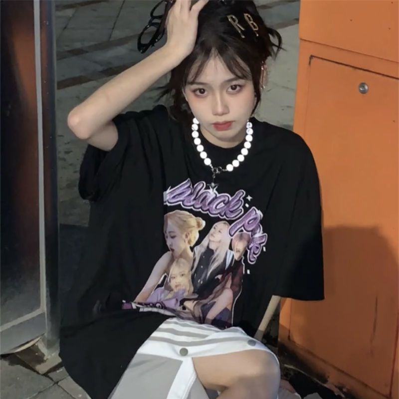 Áo Thun Nữ Ngắn Tay Cổ Tròn Thời Trang Hàn