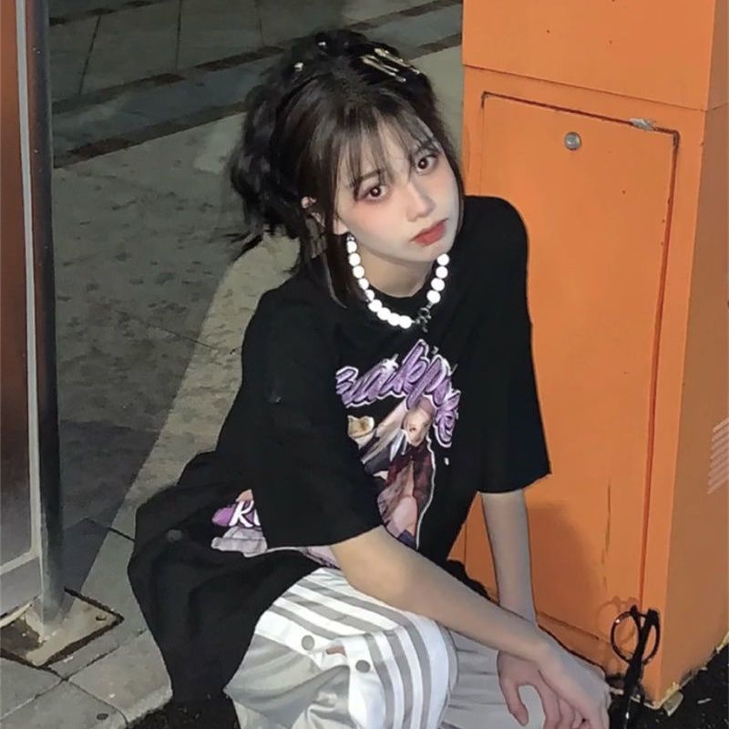 Áo Thun Nữ Ngắn Tay Cổ Tròn Thời Trang Hàn