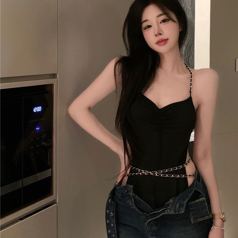 Jiashucheng Niche Áo Liền Quần Hai Dây Mùa Hè Cao Cấp Gợi Cảm Cho Nữ