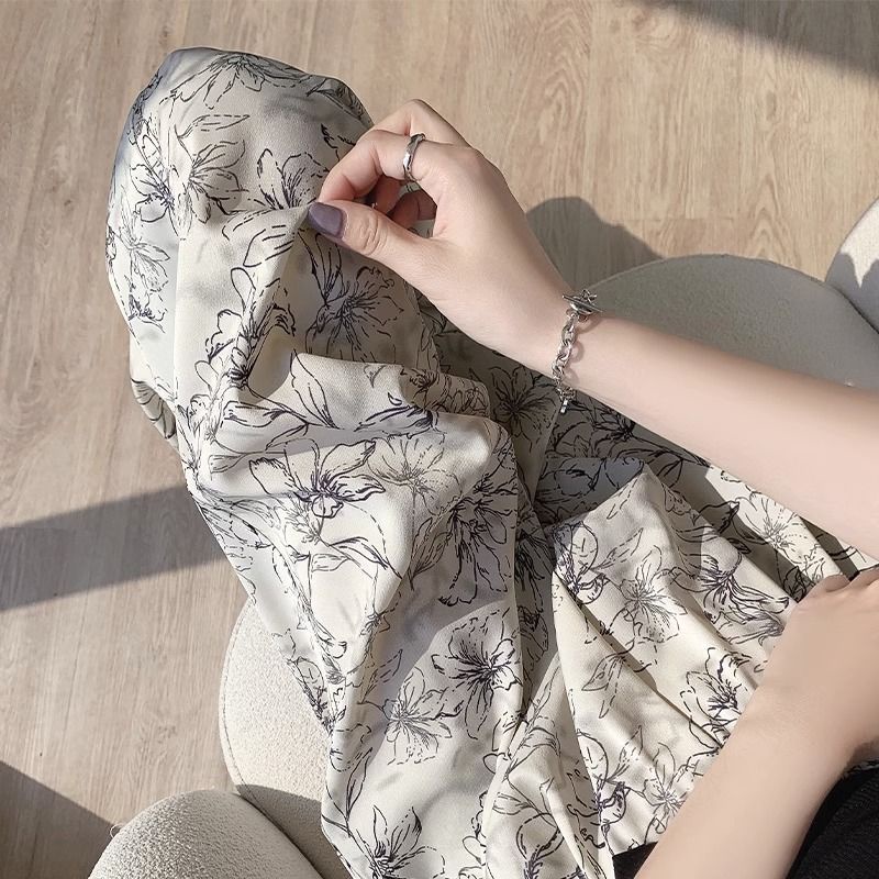 Quần Dài Lưng Cao Ống Rộng Khô Nhanh In Họa Tiết Hoa Thời Trang Mùa Hè Mới Cho Nữ