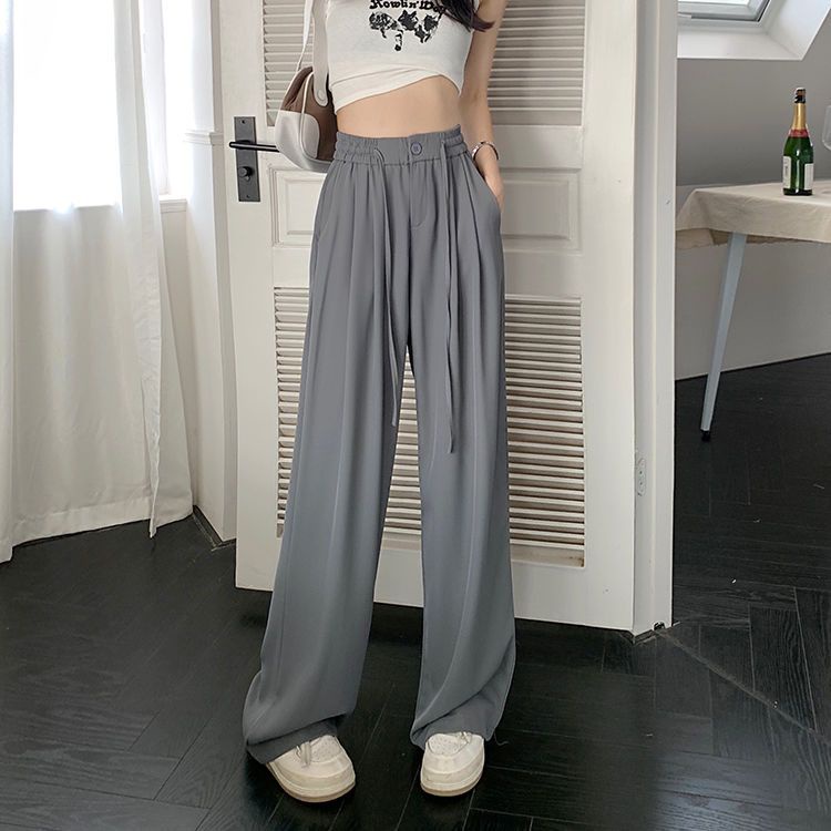 Quần Dài Lưng Cao Ống Rộng Phong Cách Thời Trang Mùa Thu Mới Cho Nữ