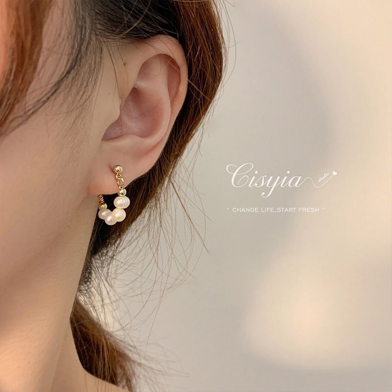 Khuyên Tai CISYIA Đính Hạt Ngọc Trai Thời Trang Thu Đông Cao Cấp Hàng Mới 2023