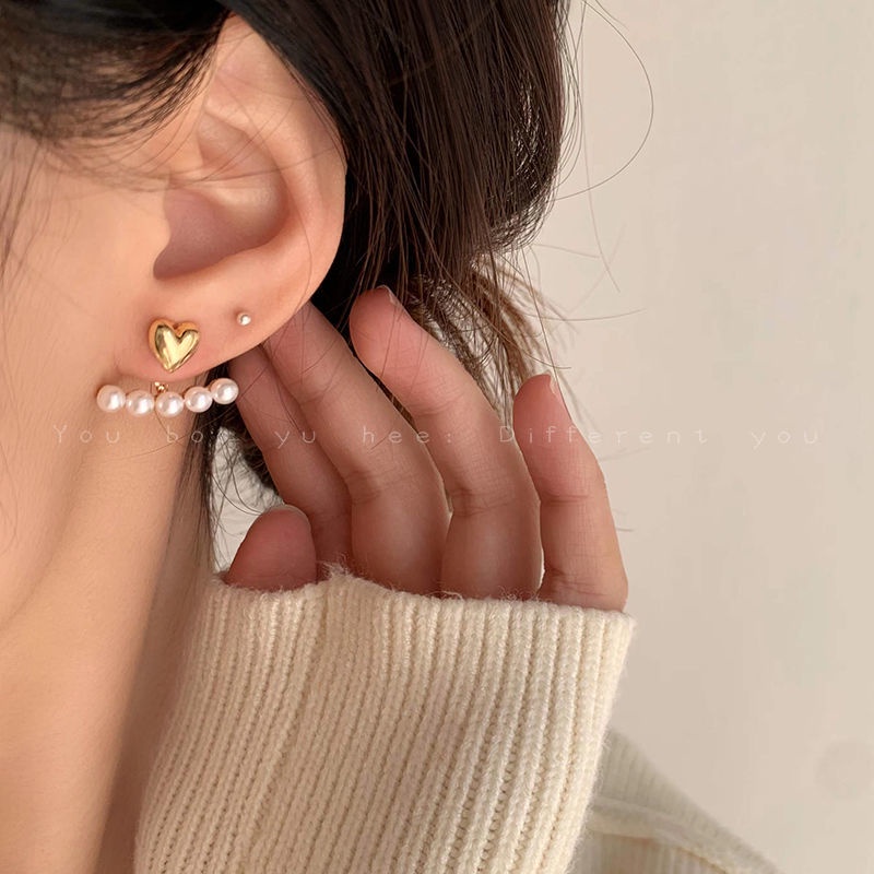 Bông Tai Mạ Bạc Hình Hoa Đính Ngọc Trai Sang Trọng Thời Trang Hàn Quốc