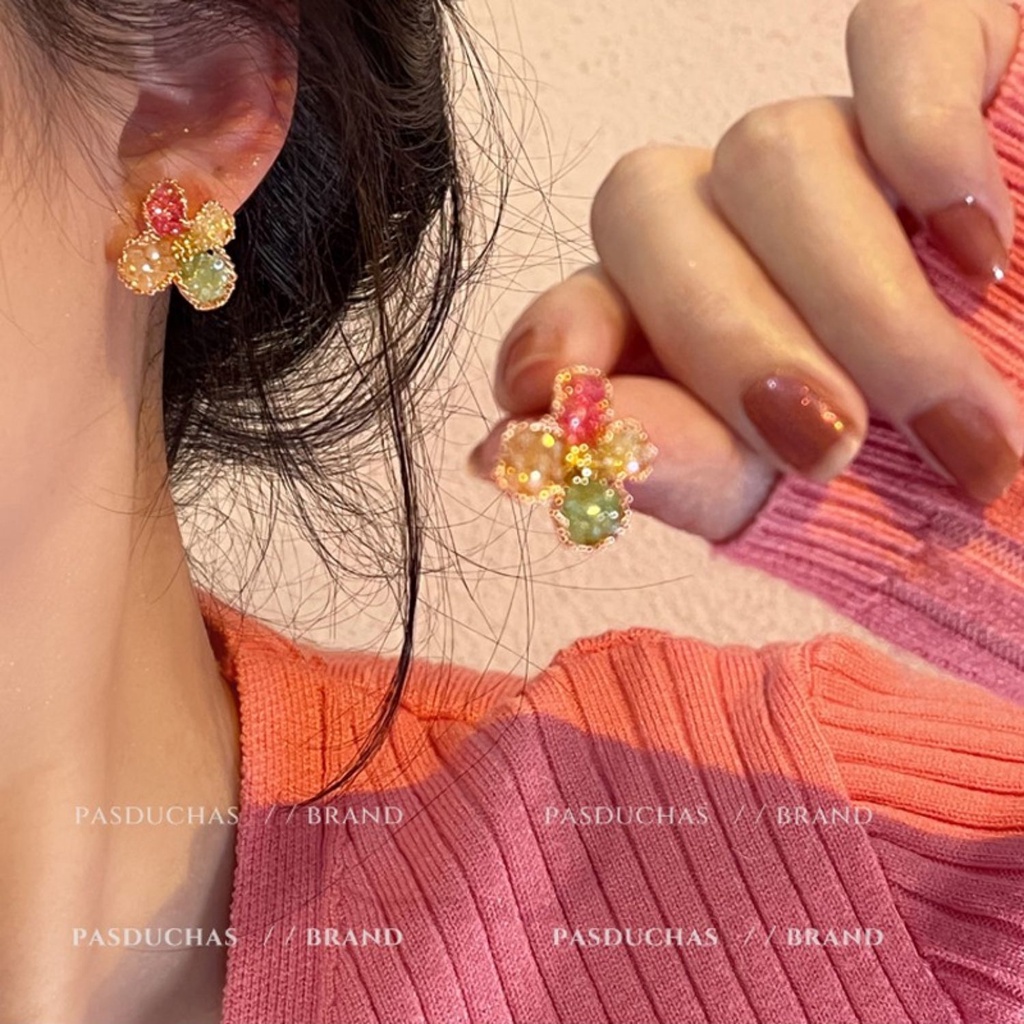 Khuyên Tai Hạt Cườm 2 Mặt Thiết Kế Độc Đáo Dễ Thương Thời Trang 2023 Cho Bạn Gái