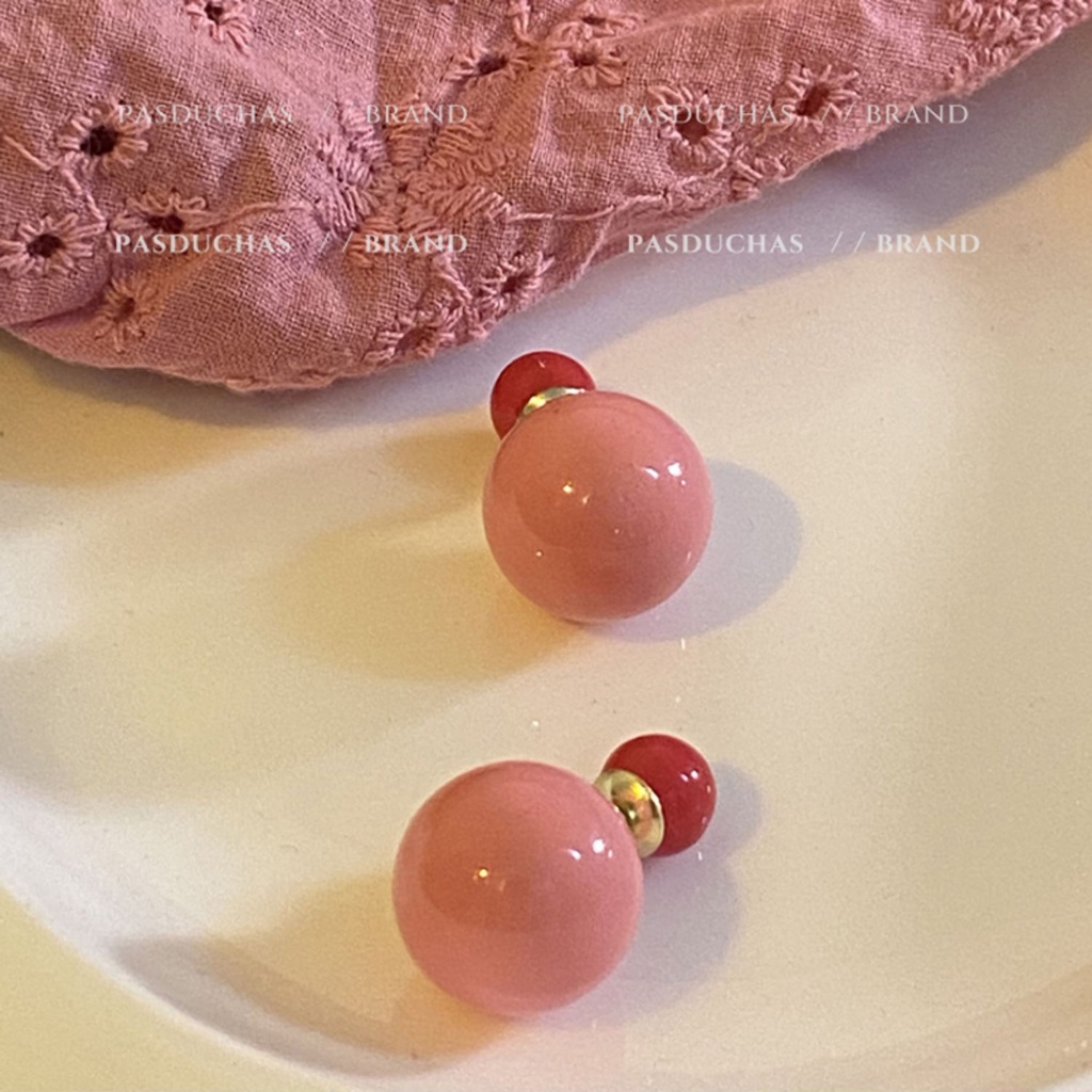 Khuyên Tai Hạt Cườm 2 Mặt Thiết Kế Độc Đáo Dễ Thương Thời Trang 2023 Cho Bạn Gái