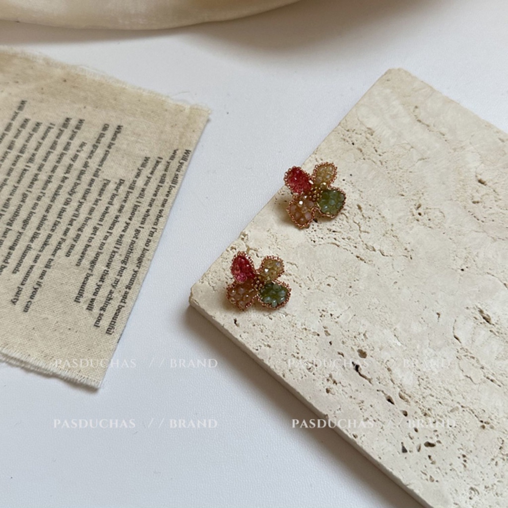 Khuyên Tai Hạt Cườm 2 Mặt Thiết Kế Độc Đáo Dễ Thương Thời Trang 2023 Cho Bạn Gái