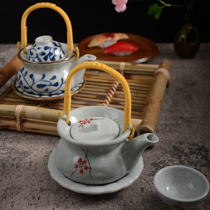Bộ Ấm Trà Bằng Gốm Sứ Màu Sắc Cổ Điển Phong Cách Nhật Bản