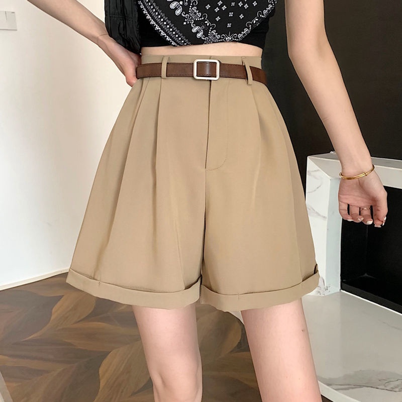 Quần Short Lưng Cao Ống Rộng Mỏng Phong Cách Hàn Quốc Thời Trang Mùa Hè Hàng Mới Dành Cho Bạn Nữ