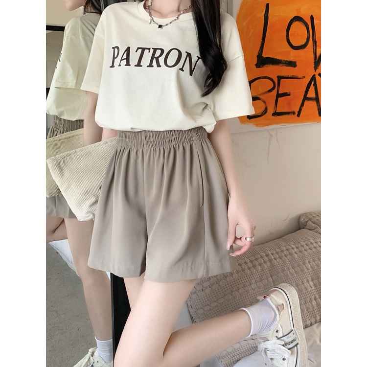 Jiashucheng Quần Short Dáng Chữ a Lưng Cao Ống Rộng Mỏng Phong Cách Mới Mùa Hè Dễ Phối Đồ Cho Nữ