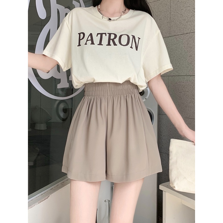 Jiashucheng Quần Short Dáng Chữ a Lưng Cao Ống Rộng Mỏng Phong Cách Mới Mùa Hè Dễ Phối Đồ Cho Nữ