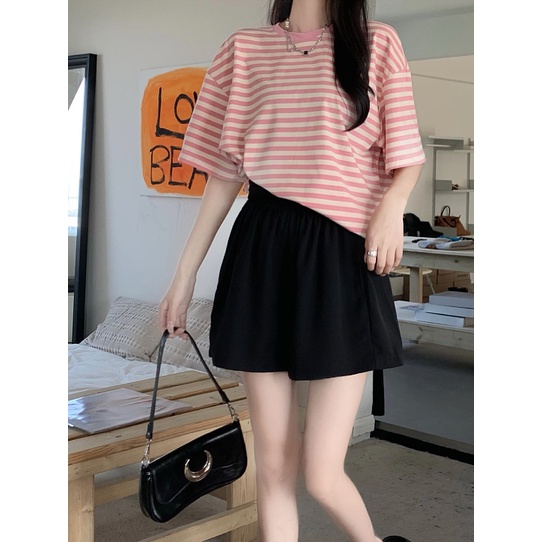 Jiashucheng Quần Short Dáng Chữ a Lưng Cao Ống Rộng Mỏng Phong Cách Mới Mùa Hè Dễ Phối Đồ Cho Nữ