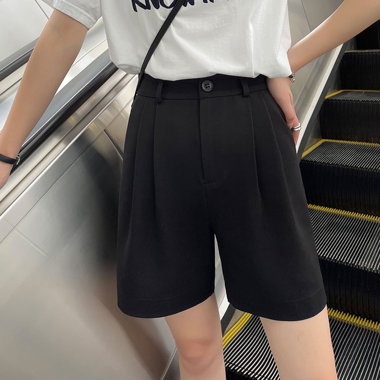 Quần Short Kaki Chữ a Lưng Cao 5 Tấc Thời Trang Mùa Hè Cho Nữ