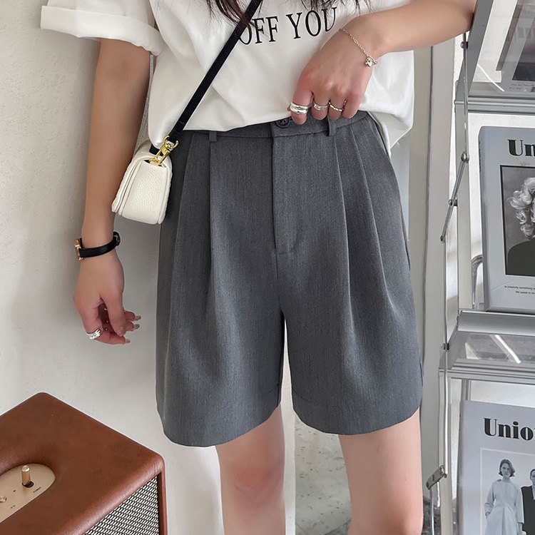 Quần Short Kaki Chữ a Lưng Cao 5 Tấc Thời Trang Mùa Hè Cho Nữ