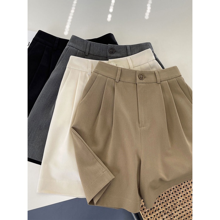 Quần Short Kaki Chữ a Lưng Cao 5 Tấc Thời Trang Mùa Hè Cho Nữ