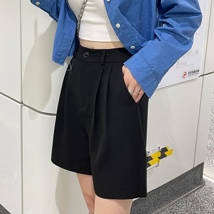 Quần Short Kaki Chữ a Lưng Cao 5 Tấc Thời Trang Mùa Hè Cho Nữ