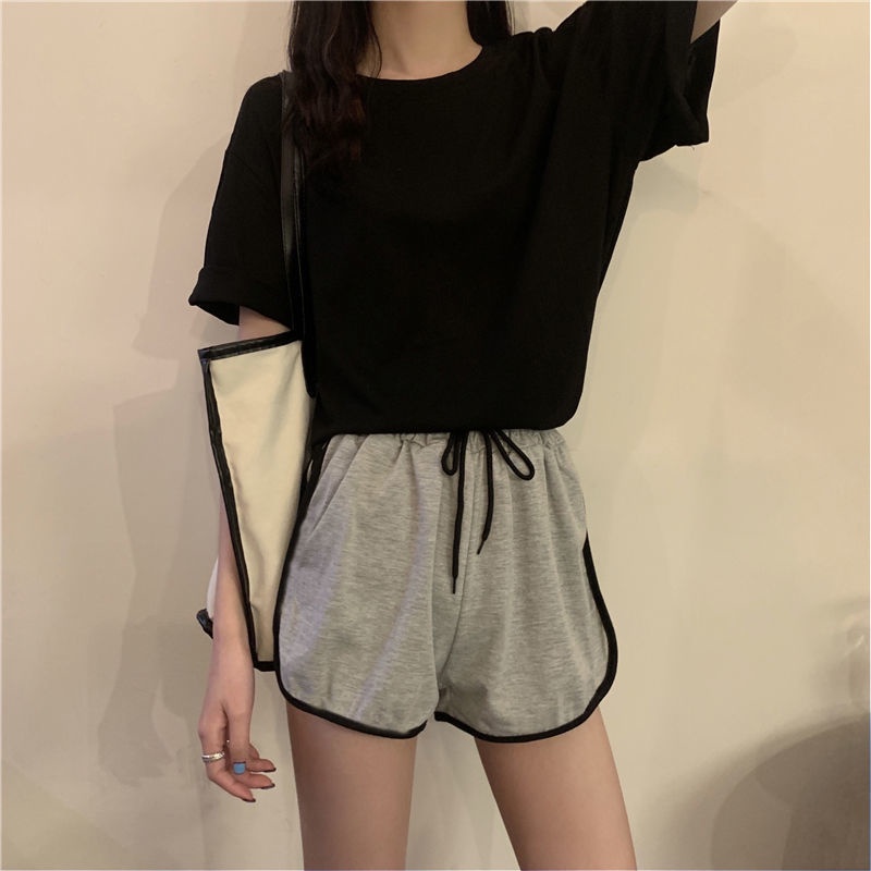 Jiashucheng Quần Tất Mỏng Màu Xám Dáng Rộng Thời Trang Mùa Hè Phong Cách Hàn Quốc Cho Nữ