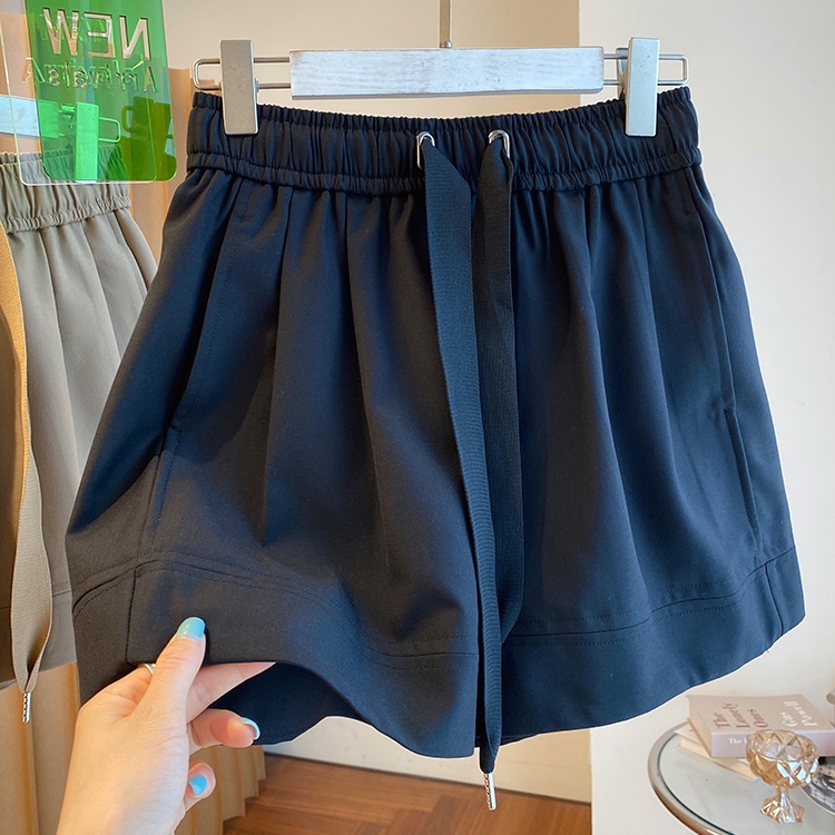 Jiashucheng Quần Short Dáng Chữ a Lưng Cao Dáng Rộng Phong Cách Mới Đơn Giản Cho Nữ