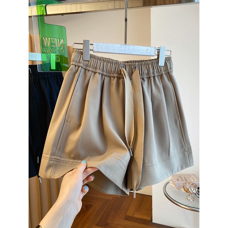 Jiashucheng Quần Short Dáng Chữ a Lưng Cao Dáng Rộng Phong Cách Mới Đơn Giản Cho Nữ