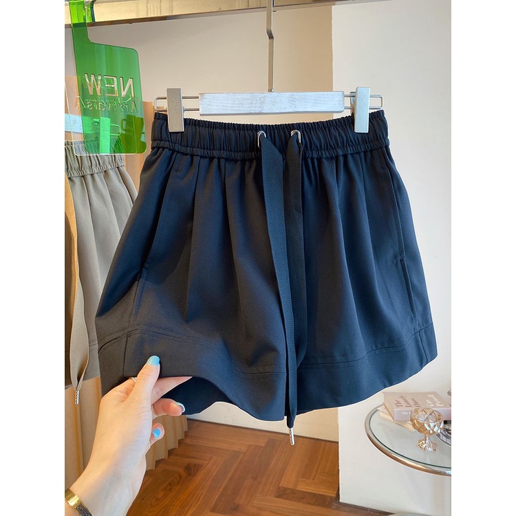 Jiashucheng Quần Short Dáng Chữ a Lưng Cao Dáng Rộng Phong Cách Mới Đơn Giản Cho Nữ
