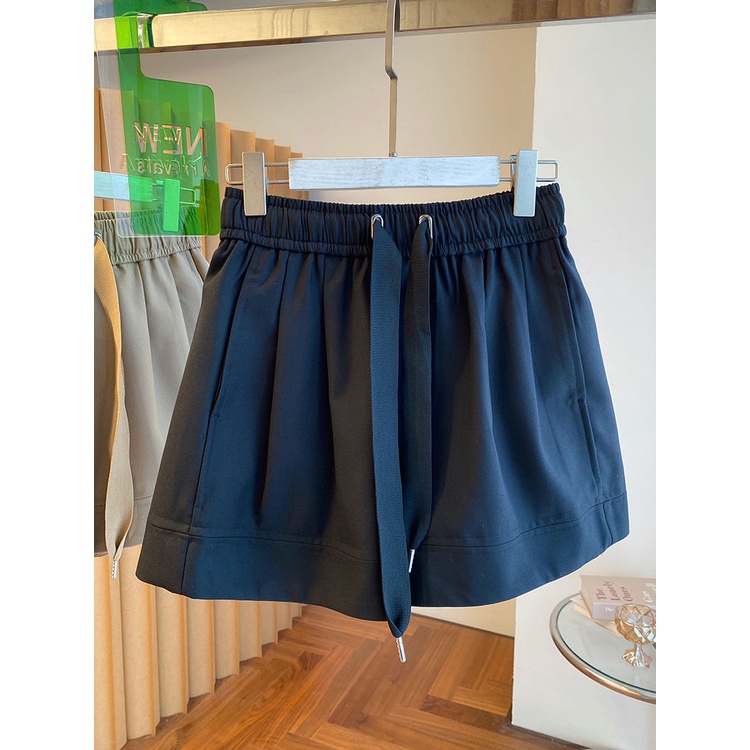 Jiashucheng Quần Short Dáng Chữ a Lưng Cao Dáng Rộng Phong Cách Mới Đơn Giản Cho Nữ
