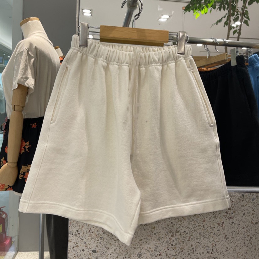 Jiashucheng Quần Short Dongdaemun Lưng Thun Co Giãn Màu Trơn Có Túi Rộng Phong Cách Hàn Quốc Dễ Phối Đồ Mùa Hè