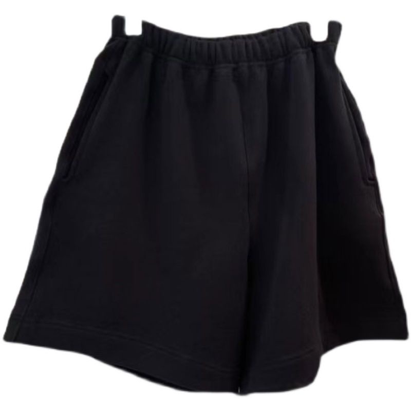 Jiashucheng Quần Short Dongdaemun Lưng Thun Co Giãn Màu Trơn Có Túi Rộng Phong Cách Hàn Quốc Dễ Phối Đồ Mùa Hè