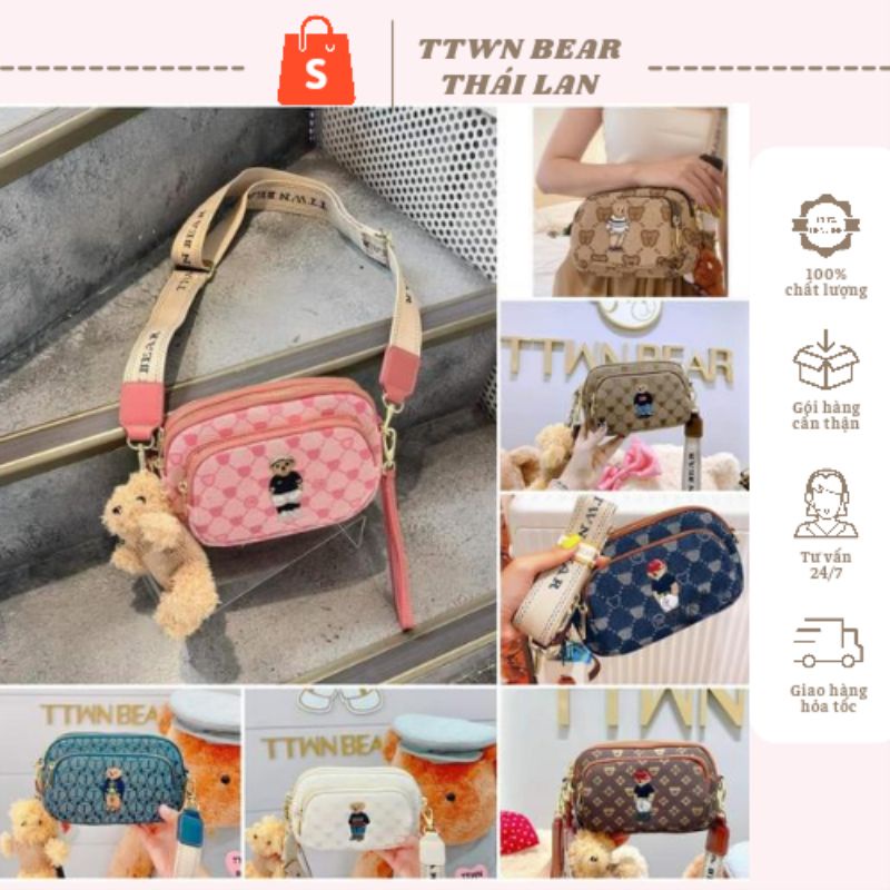 Túi đeo chéo đeo vai 3 ngăn nhà TTWN BEAR Thái lan TN1598