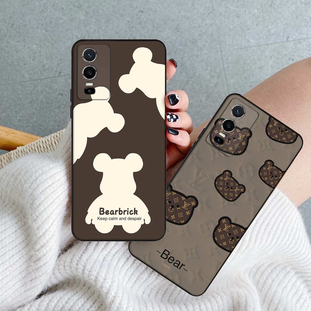 Ốp lưng Vivo Y76 5G hình gấu bear yummy, bearbrick kaws thời trang hot hit cute rẻ đẹp
