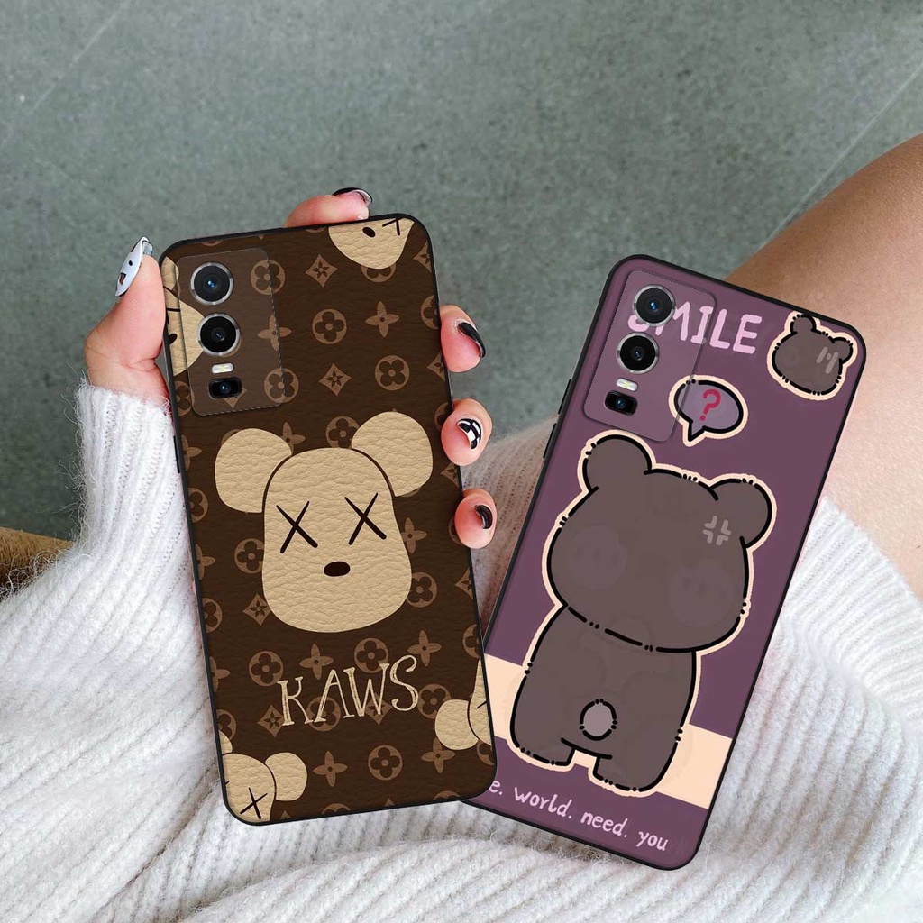 Ốp lưng Vivo Y76 5G hình gấu bear yummy, bearbrick kaws thời trang hot hit cute rẻ đẹp