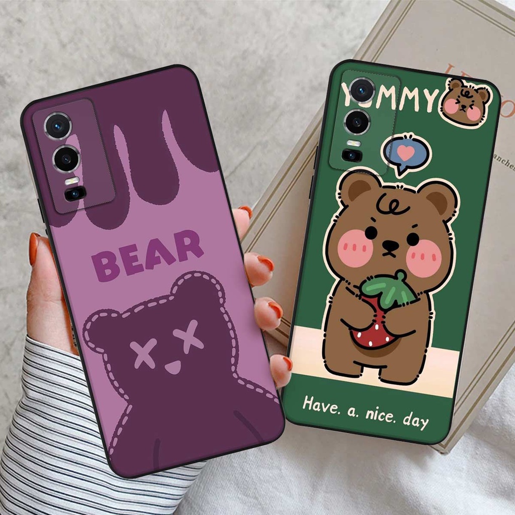 Ốp lưng Vivo Y76 5G hình gấu bear yummy, bearbrick kaws thời trang hot hit cute rẻ đẹp