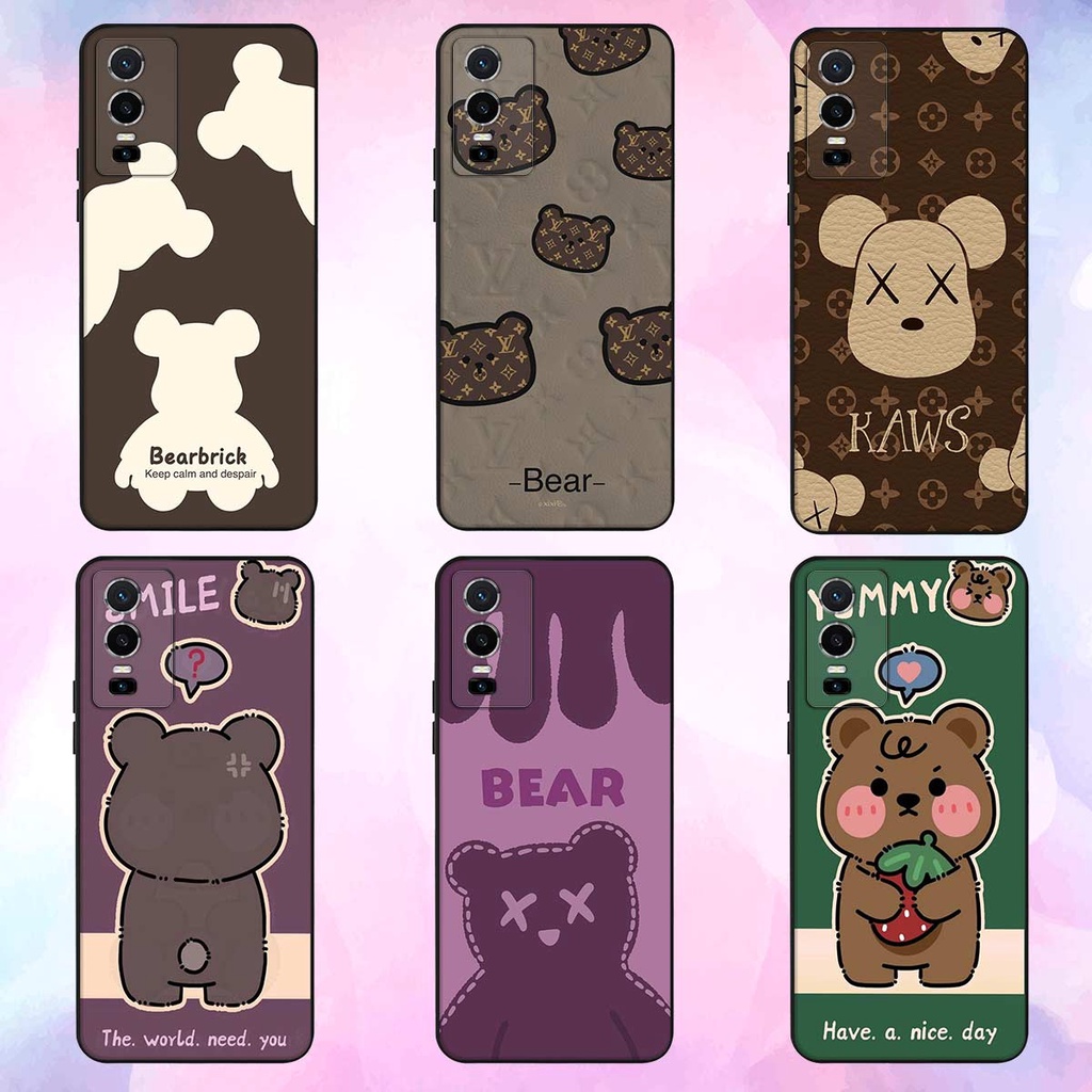 Ốp lưng Vivo Y76 5G hình gấu bear yummy, bearbrick kaws thời trang hot hit cute rẻ đẹp