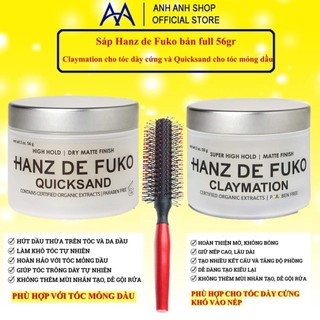 Sáp vuốt tóc tạo kiểu hanz de fuko quicksand, claymation 56gr cho mọi loại tóc và kiểu tóc x