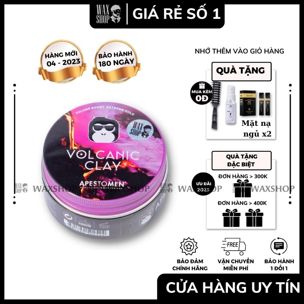 Sáp Vuốt Tóc Nam Volcanic Clay Apestomen - Sáp Vuốt Tóc Nam Volcanic Clay 80g