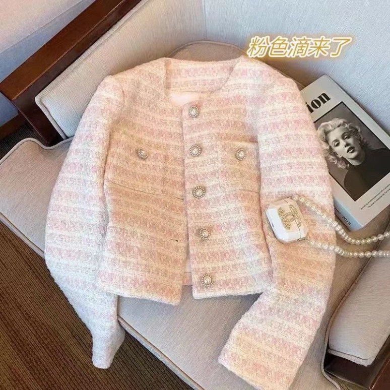 Áo khoác dạ tweed, quảng châu 2 lớp, xanh, hồng baby