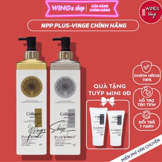 Cặp Dầu Gội Xả Collagen Plus Vinge 1000ml | Ngăn ngừa tóc gãy rụng, phục hồi tóc khô xơ, hư tổn | Wings Shop 5y