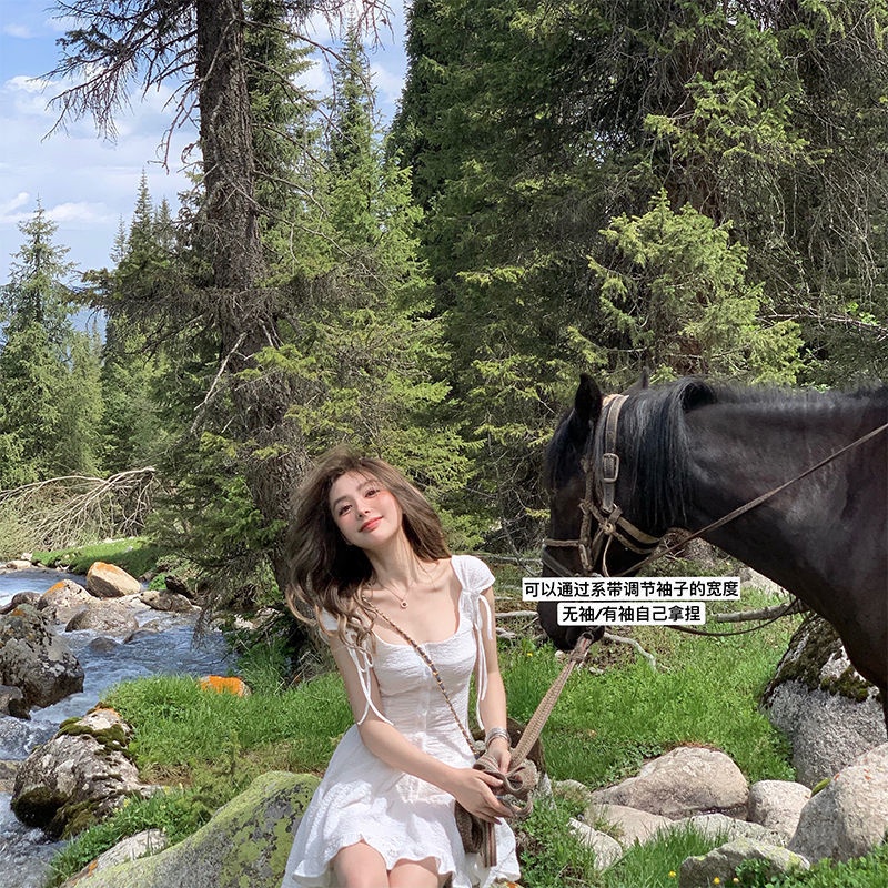 Đầm Ngắn Eo Hẹp Phong Cách Ngọt Ngào Thời Trang Xuân Hè Cho Nữ