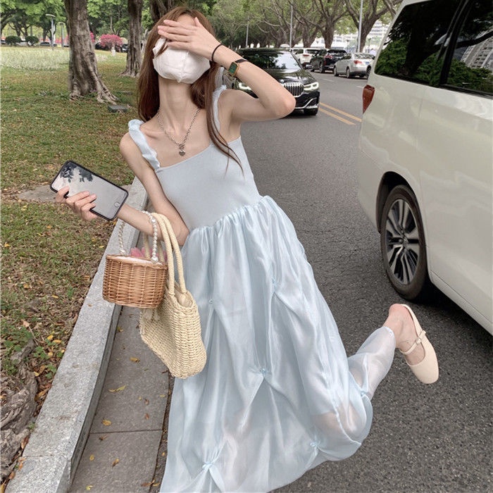 Đầm Hai Dây Màu Trắng Dáng Ôm Thời Trang Mùa Hè Xinh Xắn Cho Nữ