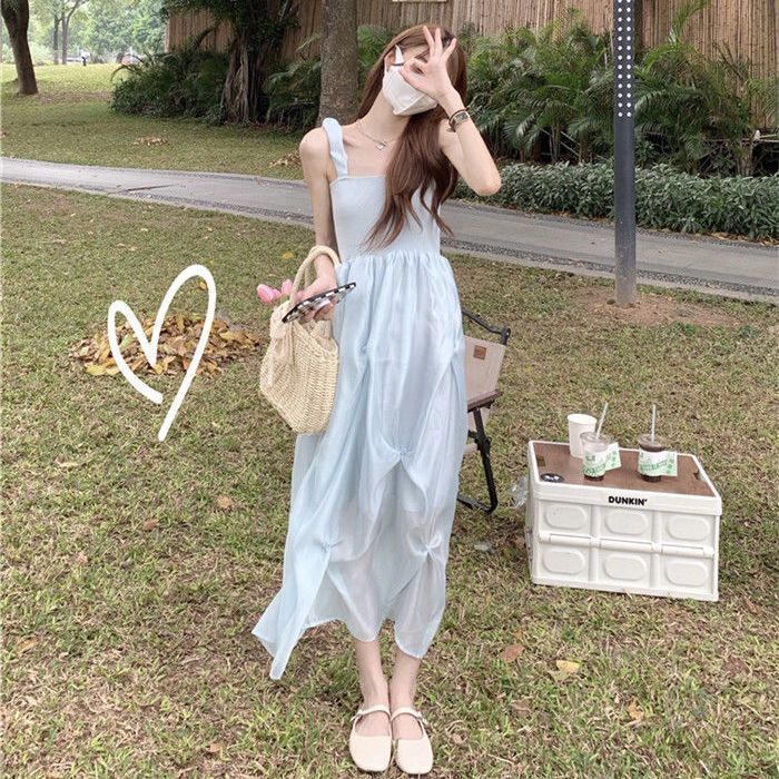 Đầm Hai Dây Màu Trắng Dáng Ôm Thời Trang Mùa Hè Xinh Xắn Cho Nữ