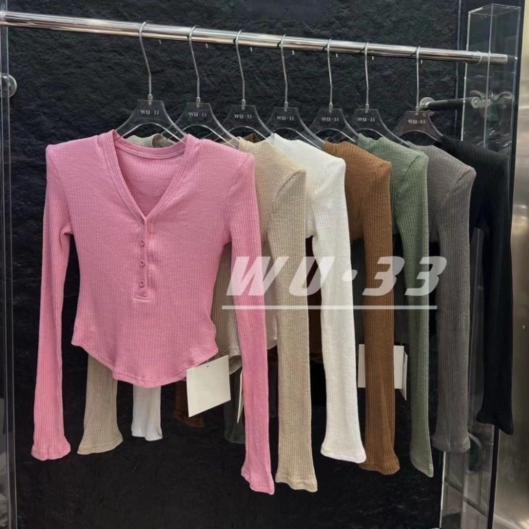 Áo len ôm bodu cổ V, len quảng châu mềm mịn | BigBuy360 - bigbuy360.vn