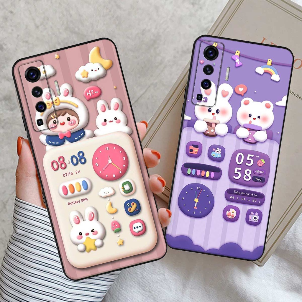 Ốp lưng Vivo X50 4G 5G / X50 Pro hình gấu, thỏ, đồng hồ cute dễ thương