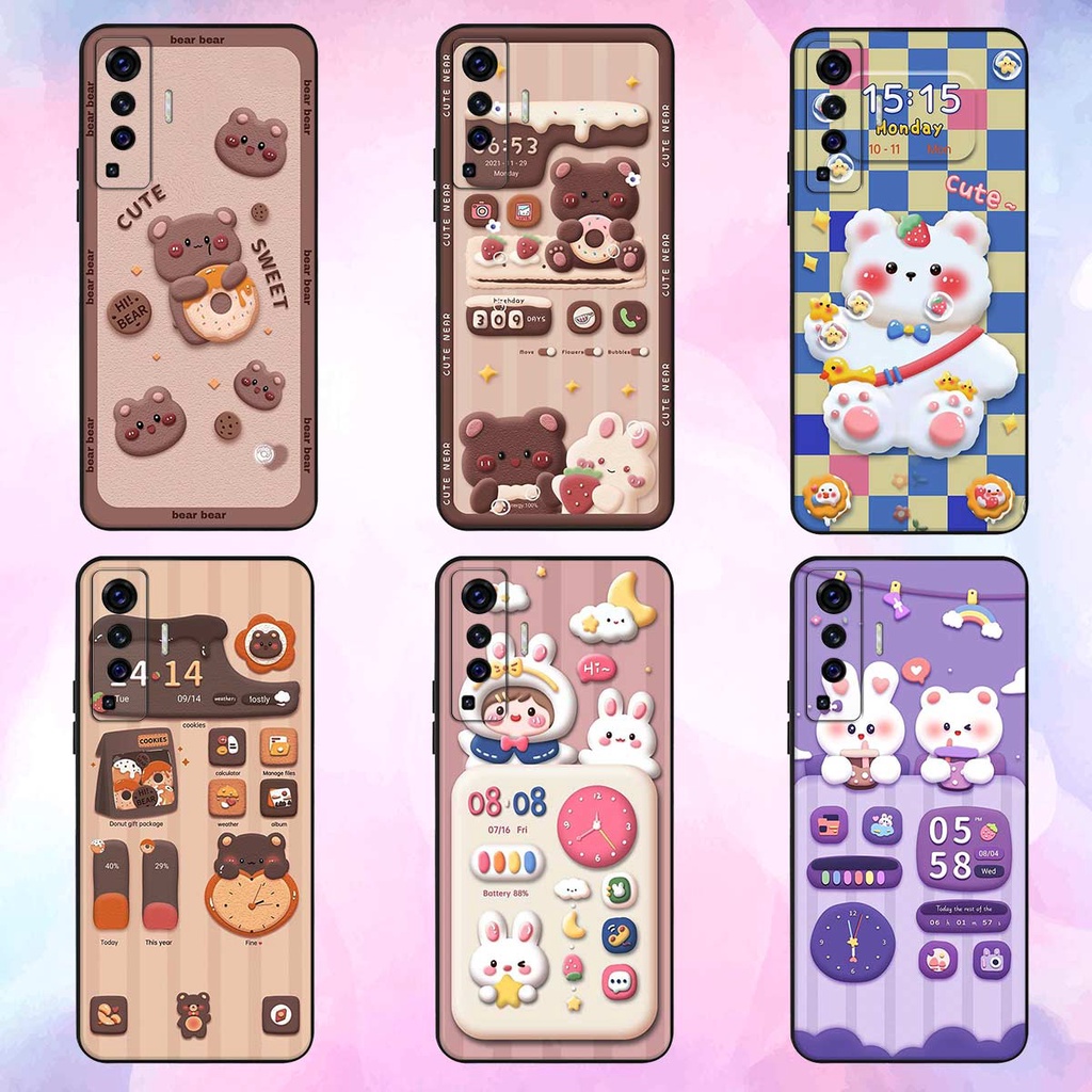 Ốp lưng Vivo X50 4G 5G / X50 Pro hình gấu, thỏ, đồng hồ cute dễ thương